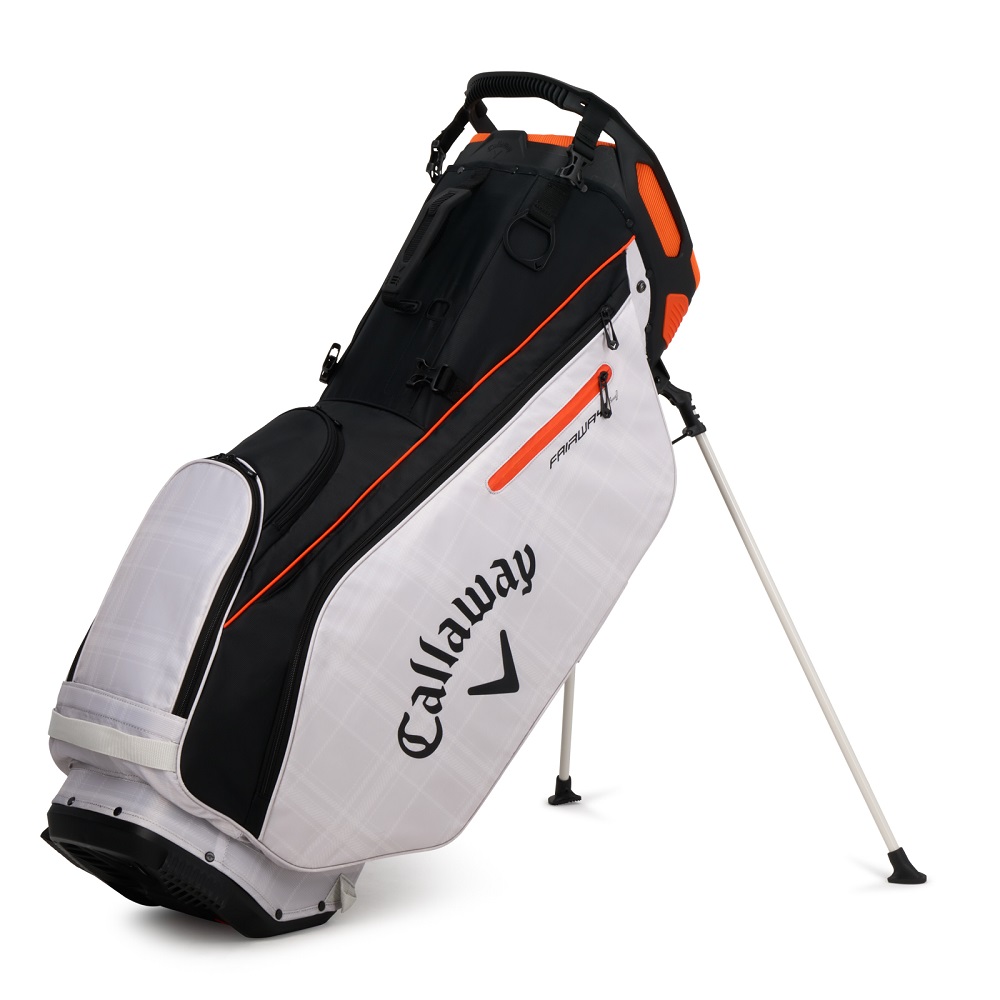 Callaway ゴルフバッグ ブラック/オレンジ Callaway Fairway 14 Stand Bag - Black / Cream Plaid / Orange